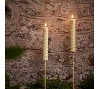 Lights4fun TruGlow® Juego de 2 Antorchas Solares Velas LED en Espiral de 50 cm Decoración para Jardín Exteriores