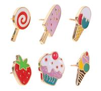 LIGIGWASH 6 Pins de Aleación con Diseño de Helado y Dulces, Resistentes y Versátiles, Ideales para Vestidos y Camisetas en Verano, Decoraciones de Dulces para Fiesta
