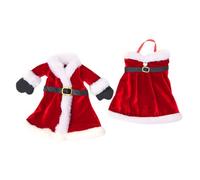 LIGIGWASH Fundas Decorativas para Botellas de Vino Navidad Set de 2 Fundas de Punto Diseño de Santa Claus en Jersey y Falda Cubiertas Festivas para Fiesta Accesorios para Vino Hogar y