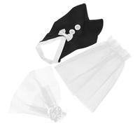 LIGIGWASH Fundas para Botellas de Vino Decorativas para Bodas 2 Sets Diseño de Vestidos de Novia y Novio Tela Resistente Color y Negro Decoración Romántica para Cenas de San