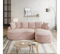 Ligterra Boneless - Sofá cama con función de dormir, sofá modular, sofá esquinero, sofá cama con chaise longue derecha, chenilla, con asiento bajo y reposabrazos anchos, sin montaje, 252 × 164 × 67 cm