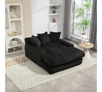 Ligterra Sofá cama de pana Cloud Sofá con 3 cojines suaves, cómodo sofá de suelo para sala de estar, apartamento, oficina (negro)