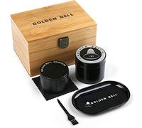 LIHAO Grinder Metálico Negro Molino de Hierbas y Especias con Bandeja de Almacenamiento Tarro Regalo para Hombres