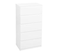 Liink1Ga Cómoda Blanca Ancho 60 cm Cómodas con 5 Cajones 60x40x120CM