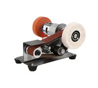 Lijadora de Banda 120W, 9000R/min, ideal para lijado de madera y metal, incluye Rueda pulidora, Rueda lijadora, 20 bandas lijadoras, Llave hexagonal y anillos