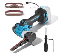 Lijadora de banda con batería compatible con Makita 18 V, lima de cinta sin escobillas con 20 bandas de lijado, lijadora eléctrica para madera, metal y plástico, brazo de correa ajustable de 360°