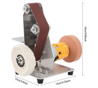 Lijadora de banda mini - Plateada - 110-240V - 7 velocidades - Acero inoxidable 304 - Lijadora de mesa