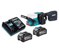 Lijadora de cinta a batería Makita BS 001 GU201, 40 V máx., 76 x 533 mm, sin escobillas + 2 baterías de 4,0 Ah + cargador