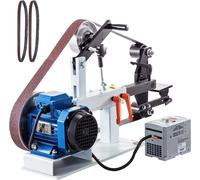Lijadora de disco y banda para banco. Lijadora para banco de 1,5 kW con disco de 427 x 305 mm (12 pulgadas) y banda lijadora ajustable. Lijadora combinada de disco y banda Central Machinery, de 0 a 28
