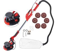 Lijadora de paneles de yeso - Lijadora de cuello largo - Lijadora de paredes - Sistema de aspiración de polvo - Cabezal de lijado - 750W