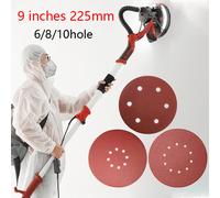 Lijadora de pared de 225mm, 6/8/10 agujeros, papel de lija, disco de molienda de Metal, pulido abrasivo plano 40-60-80-100-120-2000Grit, herramientas de lijado de 9 pulgadas 10 holes 225mm 10 Pcs