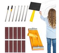 Lijadora de pared, varilla extensible giratoria, lijadora de techo de mano, herramientas para paneles de yeso, para renovación, pulido, construcción, principiantes, profesionales, suelos y techos