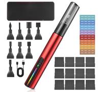 Lijadora de Pluma Inalámbrica, Lijadora Recíproca Velocidad Variable Pluma de Lijado Eléctrica de Carga Rápida USB Mini Ajustable de 3 Velocidades con 8 Cabezal de Lijado y Papel de Lija Autoadhesiv