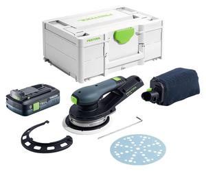 Lijadora excéntrica a batería Festool ETSC 2 150-Basic 18 V 150 mm sin escobillas + 1 batería de 4,0 Ah + Systainer - sin cargador