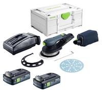 Lijadora excéntrica a batería Festool ETSC 2 150-Basic 18 V 150 mm sin escobillas + 2 baterías de 4,0 Ah + cargador + Systainer