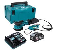 Lijadora excéntrica a batería Makita BO 001 CGU101, 40 V máx., 125 mm, carrera de 5,0 mm, sin escobillas + 1 batería de 4,0 Ah + cargador + maletín Makpac