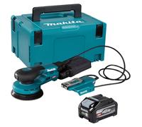 Lijadora excéntrica a batería Makita BO 003 CGU101, 40 V máx., 125 mm, carrera de 3,0 mm, sin escobillas + 1 batería de 4,0 Ah + Makpac —sin cargador—