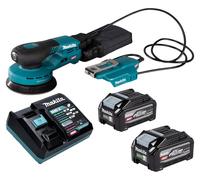 Lijadora excéntrica a batería Makita BO 003 CGU201, 40 V máx., 125 mm, carrera de 3,0 mm, sin escobillas + 2 baterías de 4,0 Ah + cargador