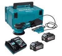 Lijadora excéntrica a batería Makita BO 003 CGU201, 40 V máx., 125 mm, carrera de 3,0 mm, sin escobillas + 2 baterías de 4,0 Ah + cargador + maletín Makpac