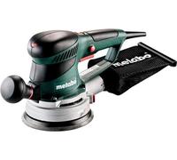 Lijadora excéntrica, METABO SXE 450 TurboTec, MetaBOX 215, Placa de lijado con múltiples orificios, Mango auxiliar desmontable