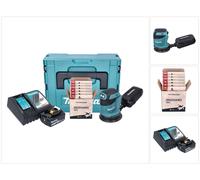 Lijadora excéntrica sin cable Makita DBO180RT1J 125mm 18V + 1x Batería 5.0Ah + Cargador + Caja Makpac + Juego de lijado Toolbrothers TURTLE