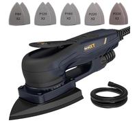 Lijadora mouse con motor sin escobillas MAXXT, 350W, Lijadora madera órbita de 3 mm, 4000-10000 RPM, Freno automático-2s, ideal para lijar en espacios reducidos