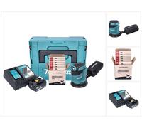 Lijadora orbital sin cable Makita DBO180RF1J 125mm 18V + 1x Batería 3,0Ah + Cargador + Juego de lijado Toolbrothers TURTLE + Maletín Makpac