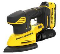 Lijadora orbital sin cables de 12000 revoluciones por minuto, 18V STANLEY FATMAX, línea V20, con 1 batería de 2Ah, 1 cargador de 2A, en una bolsa de transporte suave