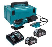 Lijadora oscilante a batería Makita BO 005 CGU201, 40 V máx., 80 x 130 mm, carrera de 3,0 mm, sin escobillas + 2 baterías de 4,0 Ah + cargador + maletín Makpac