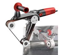 Lijadora pulidora de tubos de tubo, lijadora de tubos de acero inoxidable con 6 velocidades ajustables, lijadora profesional para plástico, aluminio, hierro, acero, metal, pulido de 4 rodillos