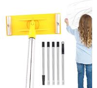 Lijadora pulidora para paredes: acero inoxidable | Poste de lijado con barra de extensión | Pulido de 360 grados para suelos, paredes, techos, madera, masilla de yeso, renovación del hogar