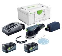 Lijadora rotorbital sin cable Festool ETSC 2 125-Basic 18 V 125 mm sin escobillas + 2x batería 5,0 Ah + cargador + systainer