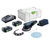 Lijadora rotorbital sin cable Festool ETSC 2 150-Basic 18 V 150 mm sin escobillas + 2x batería 3,0 Ah + cargador + systainer