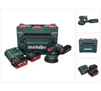 Lijadora rotorbital sin cable Metabo SXA 18 LTX 125 BL 18 V 125 mm sin escobillas + 2x batería recargable 5,5 Ah + cargador + metaBOX