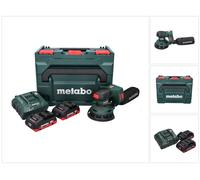 Lijadora rotorbital sin cable Metabo SXA 18 LTX 125 BL 18 V 125 mm sin escobillas + 2x batería recargable 4,0 Ah + cargador + metaBOX