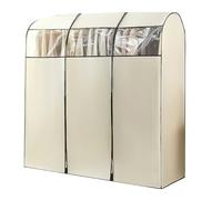 LIKANGLONGJU Beige Fundas Ropa, Burro Ropa Funda Armario de Tela no Tejida, para Abrigos de Armario con Cremallera, Ventana Transparente(180x50x180cm/71x20x71in)