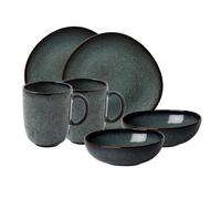 like. by Villeroy & Boch Lave, Set De Vajilla De Loza, 6 Piezas, Aspecto Alfarero, Servicio De Desayuno Para 2 Personas, Gris