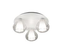 Lila - Lámpara De Techo Redonda D.40cm Fabas Luce - Aplique De Pared Con 3 Bombillas Led E27 Max 40w - Transparente