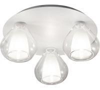 Lila: Lámpara de techo redonda, diámetro 40 cm, Fabas Luce.Lámpara de pared con 3 bombillas LED E27, máximo 40W, transparente