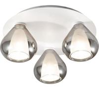 Lila: Lámpara de techo redonda, diámetro 40 cm, Fabas Luce.Lámpara de pared con 3 bombillas LED E27, máximo 40W, color ahumado