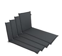 LILENO HOME Cojín para tumbona como [set de 4 - cama enrollable] en gris antracita - Cojín para tumbona de jardín perfecto para tumbona de playa - Cojín acolchado para tumbona de jardín (188x60x5cm