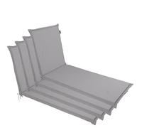 LILENO HOME Juego de 4 cojines acolchados para tumbona enrollable en gris - Relleno para tumbona de jardín y playa (188x60x5cm) MIA