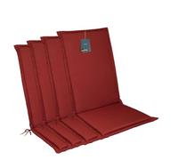 LILENO HOME Juego de 4 cojines para silla de jardín [con respaldo alto] en rojo - Cómodas fundas para sillas de jardín como asientos para muebles de jardín - Cojines para sillas de jardín y sillas