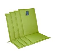 LILENO HOME Juego de 4 fundas para silla de jardín [tipo alto] en verde manzana - Cómodas como reposabrazos para muebles de jardín - Cojines para sillas de jardín y sillas plegables MIA