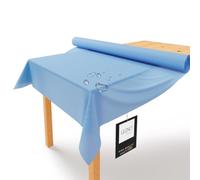 LILENO HOME Rollo de Mantel de Fieltro Azul Claro - 1,10 x 25 m - Lavable, Similar a la Tela, Desechable - Alternativa al Papel