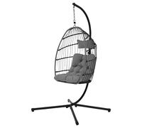 LILI HOME Silla Colgante Plegable con Cojines | Diseño ergonómico & moderno Dimensiones completas: Altura total: 197 cm Base: 103 x 103 cm Diseñada para quienes valoran los momentos de descanso, su es