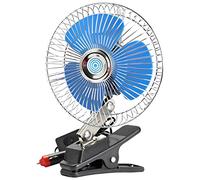 LILI HOME Ventilador de Coche 12v con Pinza 8” (20.32 cm) y 6” (15.24 cm) Enchufe para mechero de coche con cable de 1,2 metros. Colores surtidos Equipado con una pinza robusta para fijarlo de manera