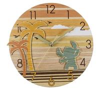 Lilo and Stitch Reloj de Pared, Metal, Dorado, Talla única