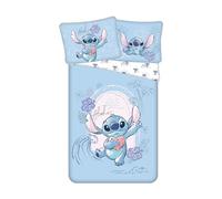 Lilo & Stitch Wave - Funda de edredón y almohada 100% algodón, suaves y transpirables, tamaño individual 140x200 + 70x90, diseño divertido de Disney para niños