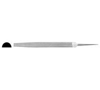 Lima de mecánico media caña, acero resistente, mango ergonómico, ideal para desbastar y dar forma a metales y elementos mecánicos.